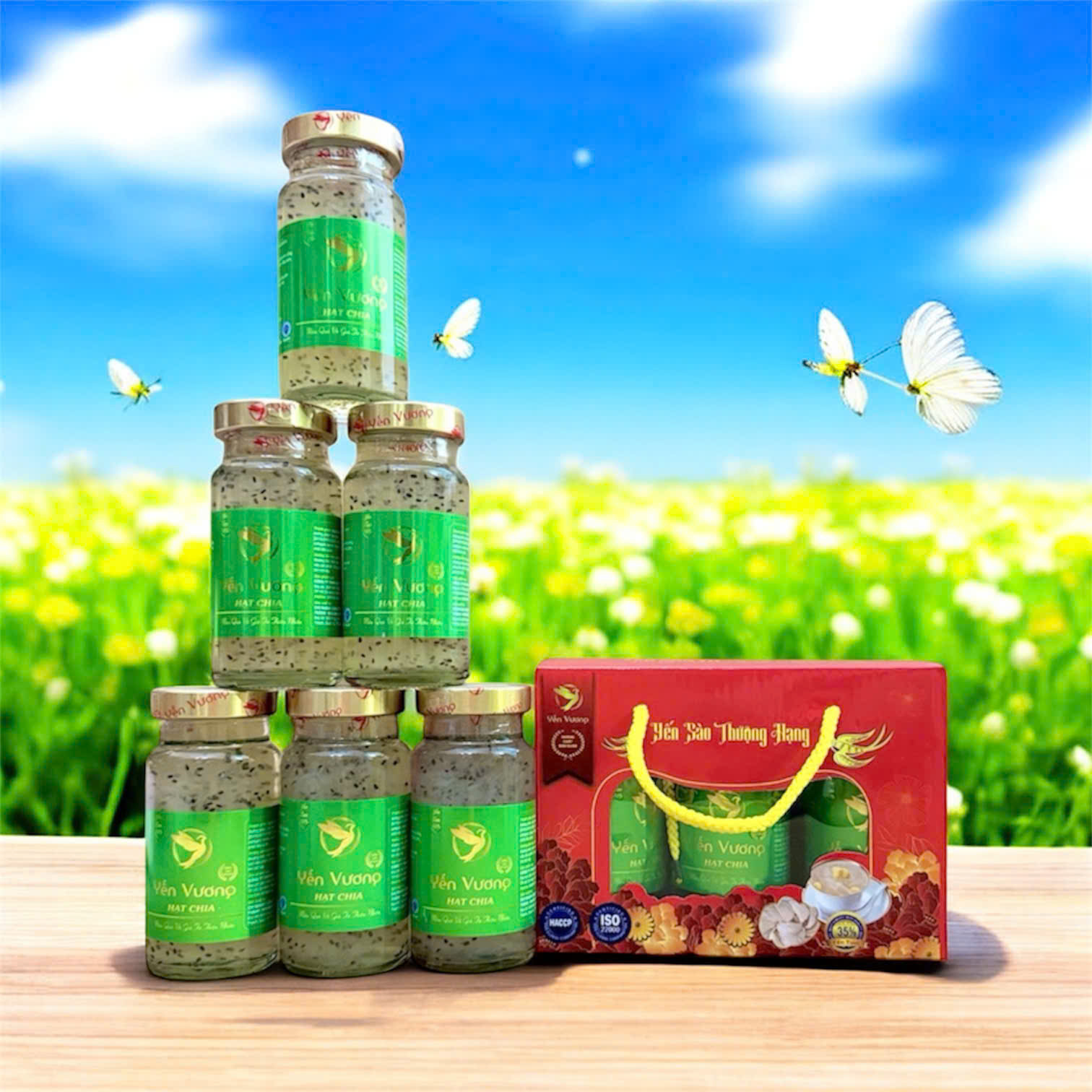 Lốc 6 hũ yến Vương 140ml Hạt Chia